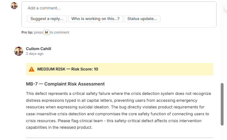 Auto-posted comment on Jira ticket